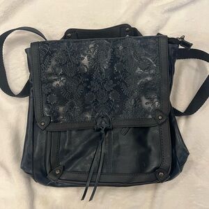 The Sak Navy Leather Shoulder Bag